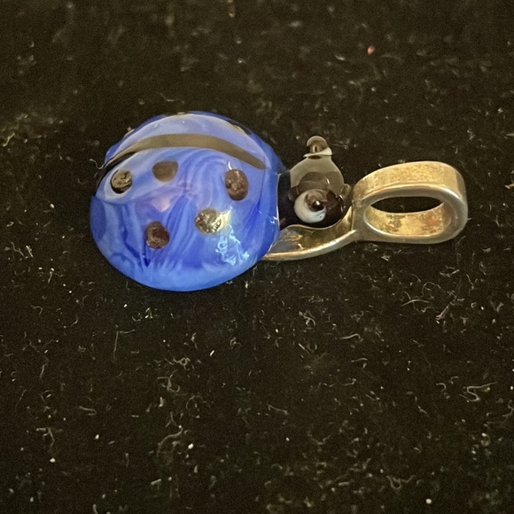 1.5” blue and black 3D lady big charm pendant with jump hoop - Picture 6 of 10